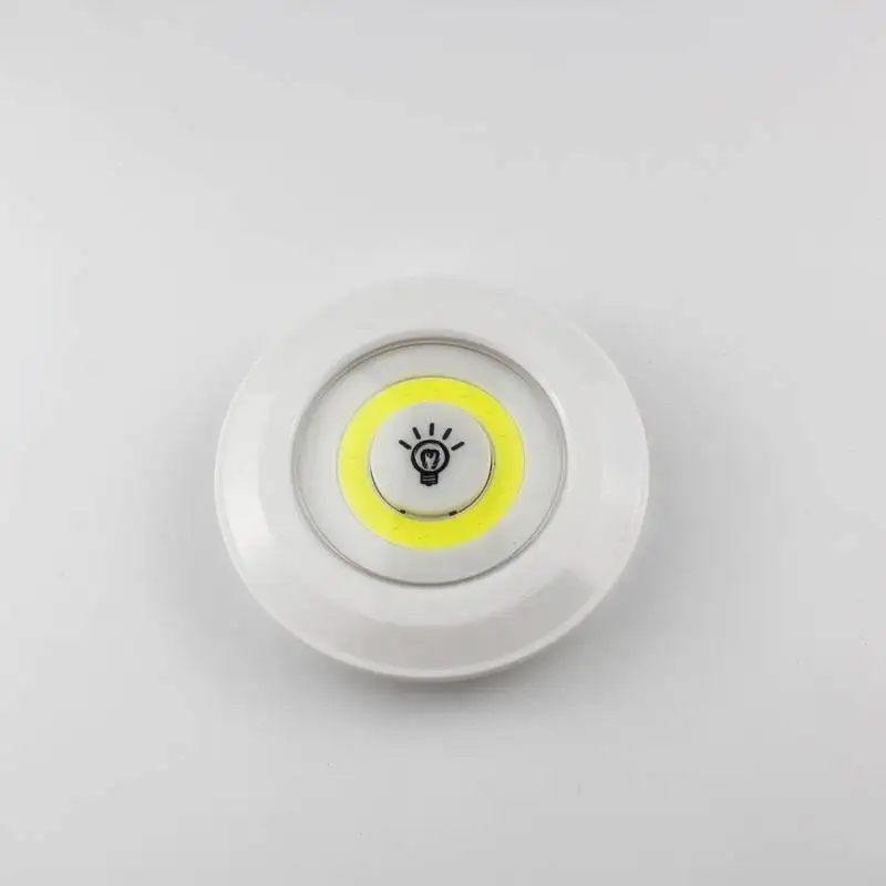 3Pack COB LED Puck Light With Wireless Remote Control Under Cabinet Light Wireless Battery Operated Round Tap Push Light