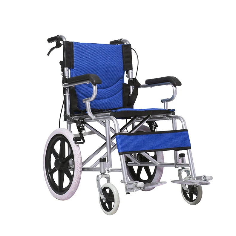 2022 Lightweight Folding Travel Chair Cheap Steel Manual Wheelchair Hospital Wheelchair