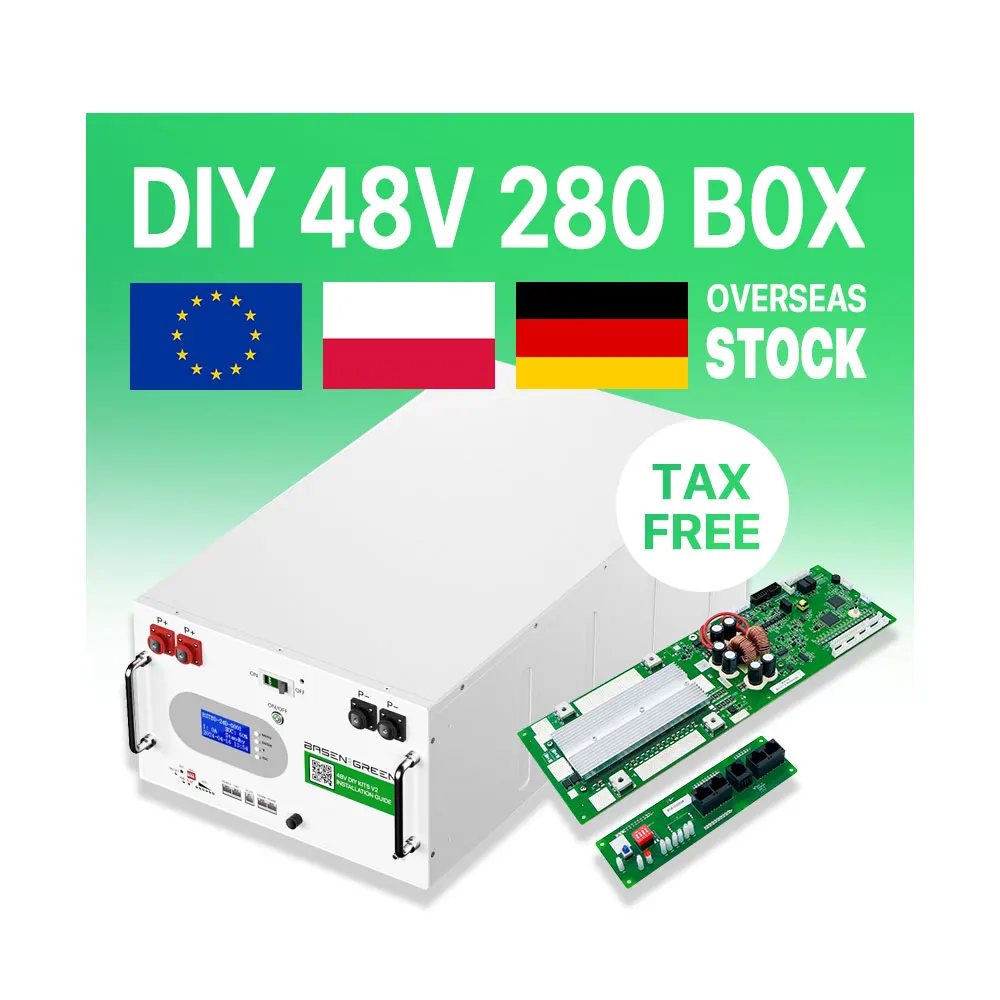 EU STOCK 16s 48v Diy metal Case  280ah 320ah lifepo4 Battery Box Kit 51.2v 280ah battery box For 3.2v 280ah 330ah Lifepo4 cells