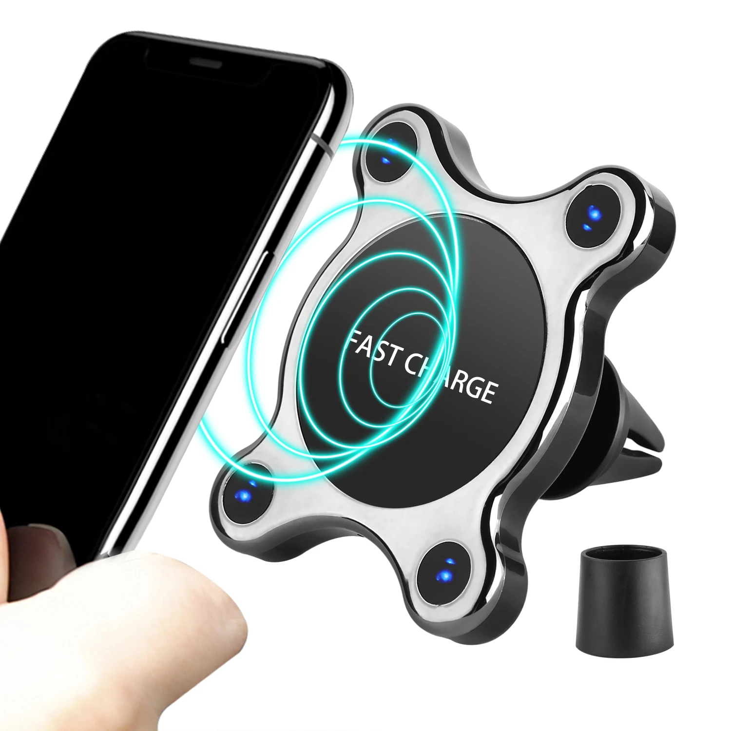 Magnetic car wireless charger compatible with all major systems car wireless phone charger