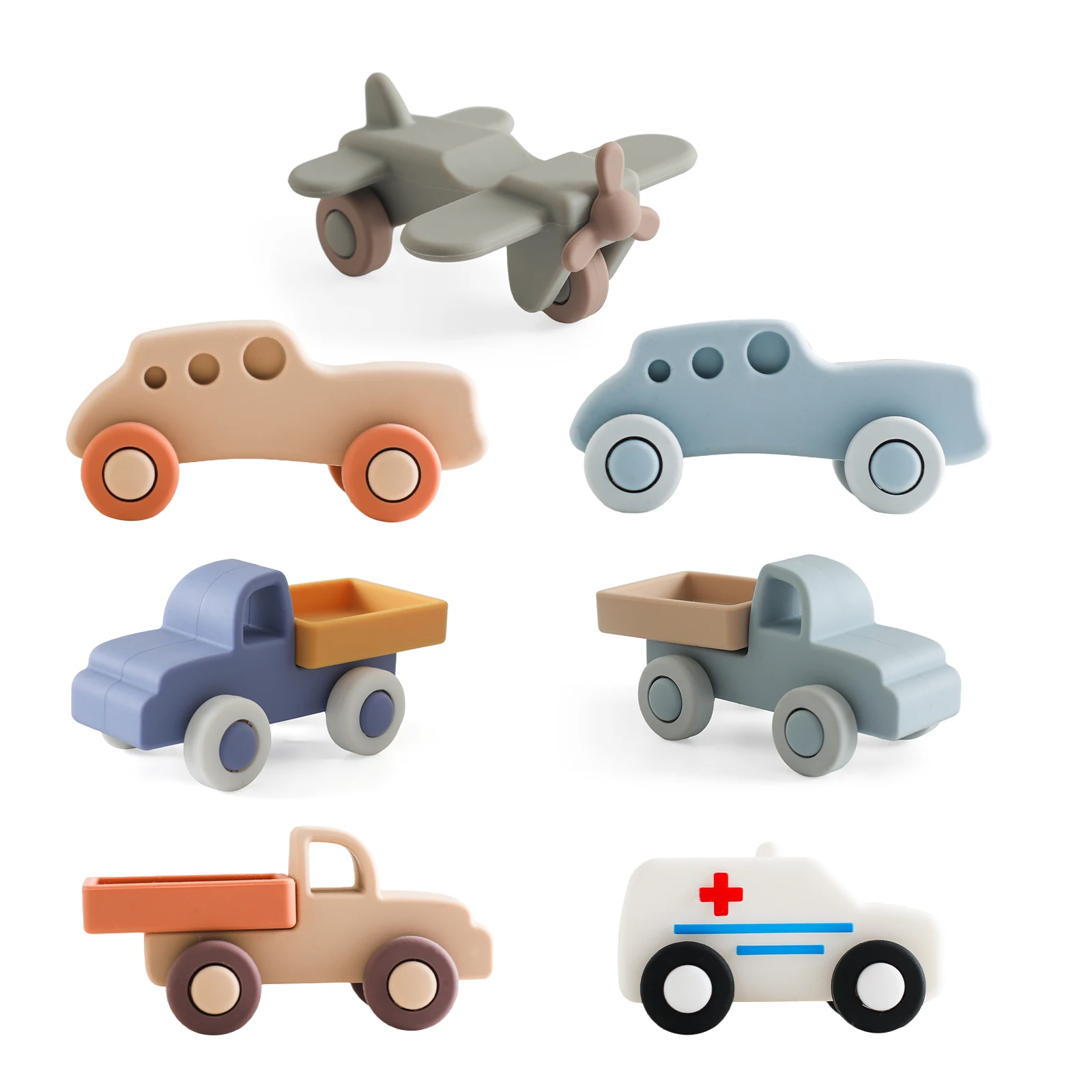 New Hot Selling Baby Toys Kids Silicone Toy Food Grade Educational Baby  Ambulance Car Toys