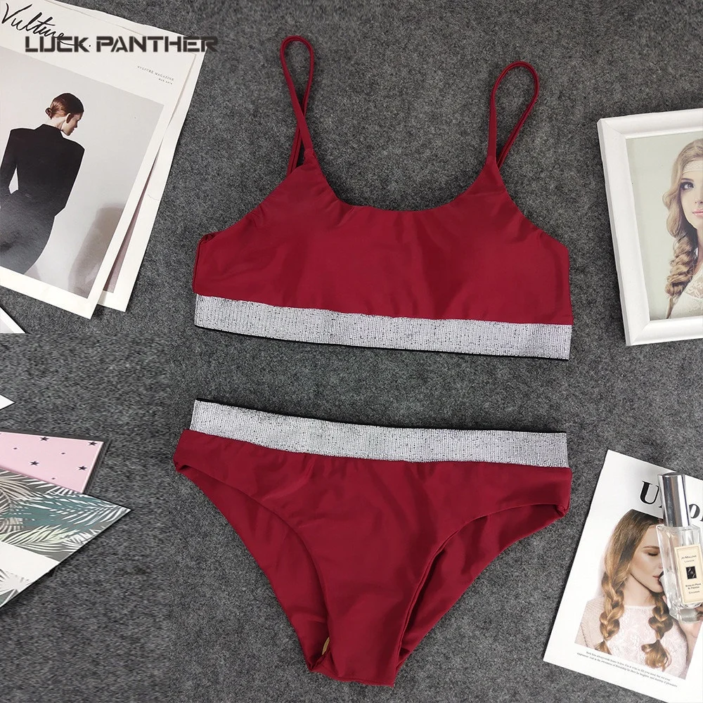 Ready To Ship Wholesale Hot Sexy Fitness Swim Suit Womens Solid Bikinis & Beachwear Two Pieces Swimming Set