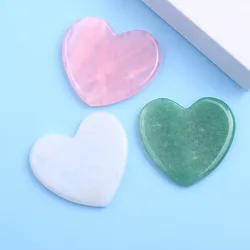 Manufacturer Heart Shape Guasha Jade Natural Rose quartz Jade Stone Beauty Tool Gua Sha Scraping Tool GuaSha Board