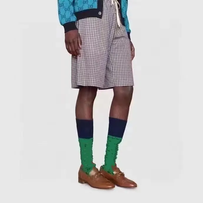 Новый дизайн, осень и зима, японские двухсторонние модные чулки с двойными иглами, женские носки с надписью GG