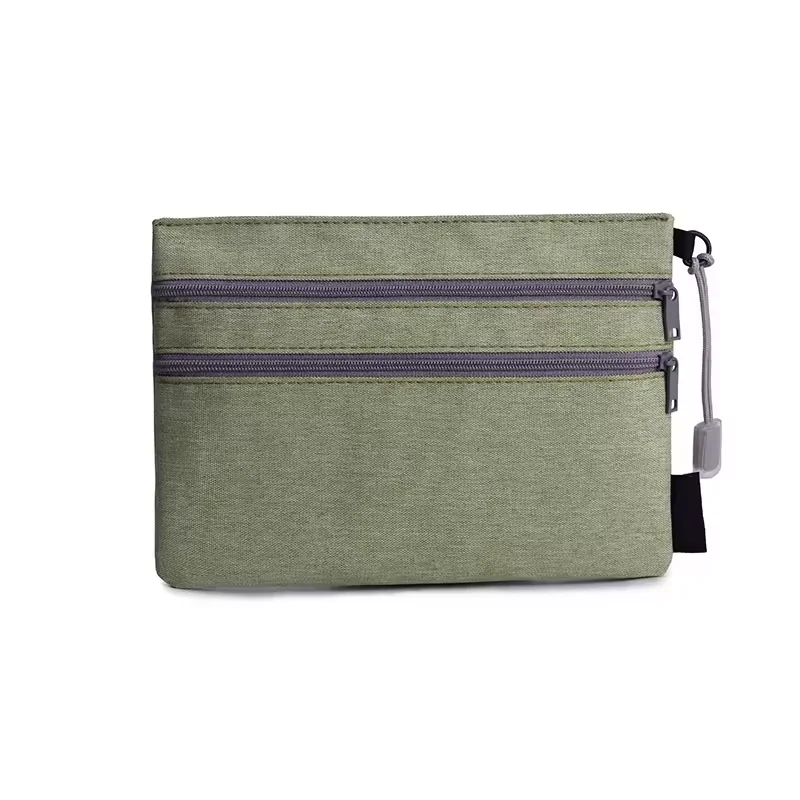 Wholesale Custom Logo Card Wallet Solid Color Unisex Durable Normcore Multi-Use Oxford Leather Zipper Coin Purse Waist Bags