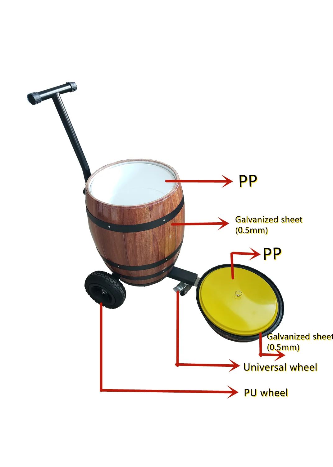 new product 2021 ice bucket wooden barrel wine cooler portable cooler box  tops seller camping cooler with wheels