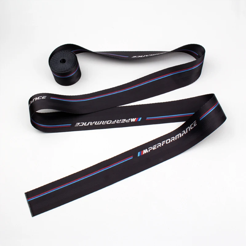 Custom m performance 4.8cm width 3 point modified auto parts interior accessories racing sports car colored seat belts for bmw