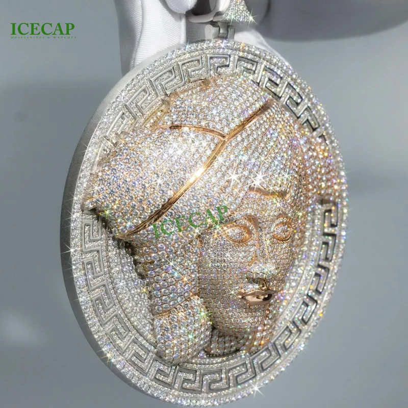 Passes Diamond Tester Custom Hiphop Pendant Ice out Sterling Silver 18K Gold Plating Moissanite Letter Name Pendant