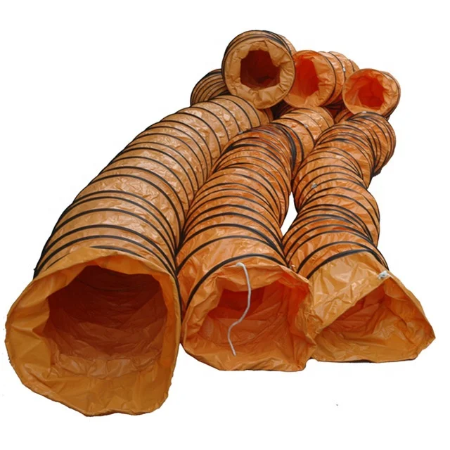 800mm PVC Flame Resistant Flexible Pvc Sprial Steel Flexible Ventilation Air Duct For