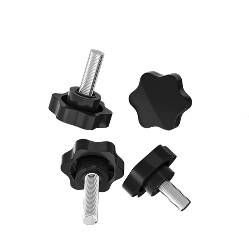 Hot Sale Black Bakelite Star Knob Plastic Handle Galvanized Star Shape Thread Head Knob