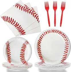 Baseball Sports Theme Party Birthday Supplies Table Decoration Disposable party dinner plate cup Tableware Set