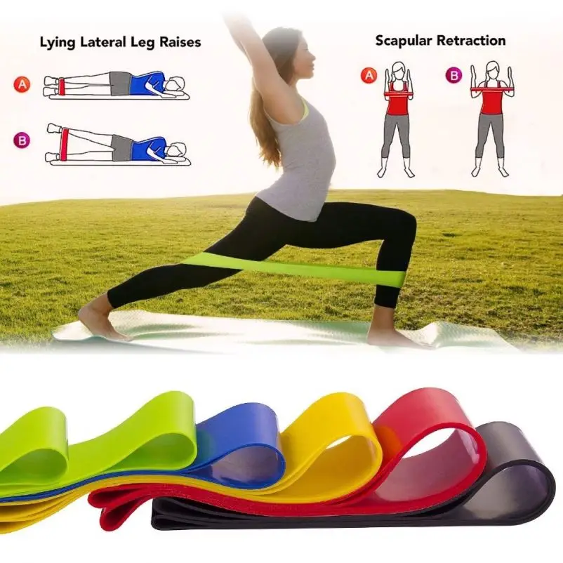 5 Levels Pack 12 Inch Circular Stretch Hip Booty Workout Resistance Tpe Mini Loop Band Set