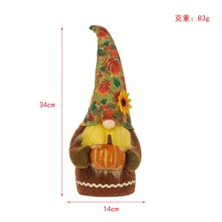 2022 new design cartoon cute gnome doll autumn thanksgiving harvest festival plush decorative doll wholesale
