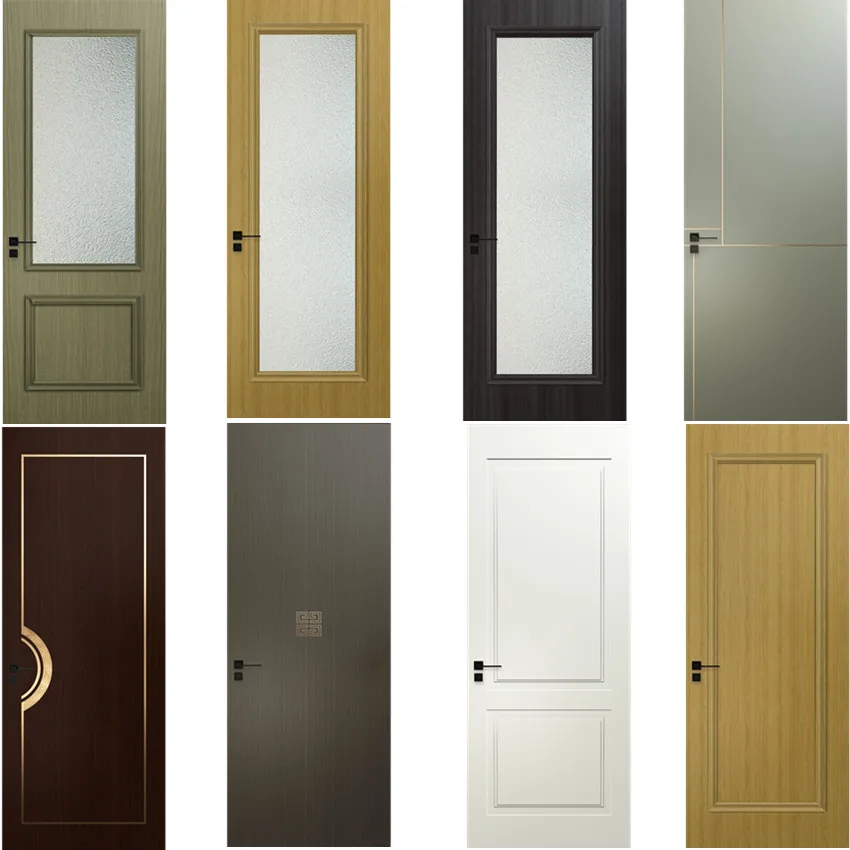 Waterproof Interior White Bedroom WPC Door UPVC Wooden Door With Door Frame For Hotel By Chinese Manufacturer