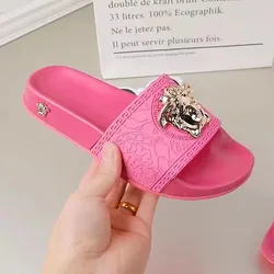 popular  pvc shoes women platform sandal with head ornament one-piece non-slip beach comfortable casual slippers for ladies