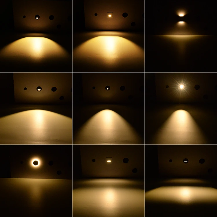 FAST New Arrivals Waterproof IP44 Multi Shapes Recessed Motion Sensor Bedroom Staircase Stair LED Wall Lights