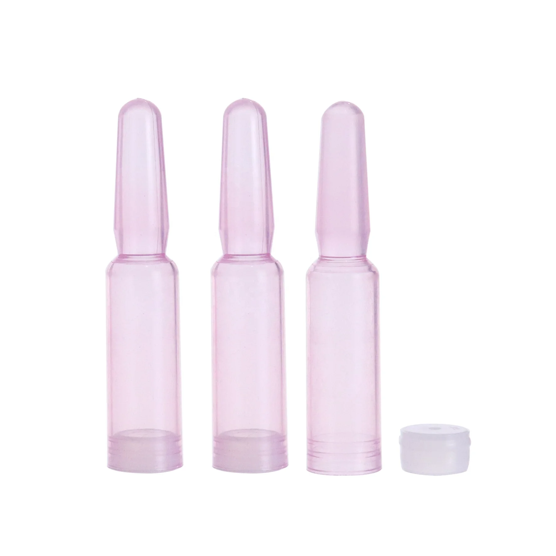 High quality 1.5ml 2ml empty pink yellow purple blue medical glass ampoule plastic bottle vial for cosmetic liquid