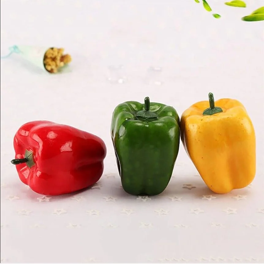 decorative red lifelike imitate artificial pepper for kitchen decor