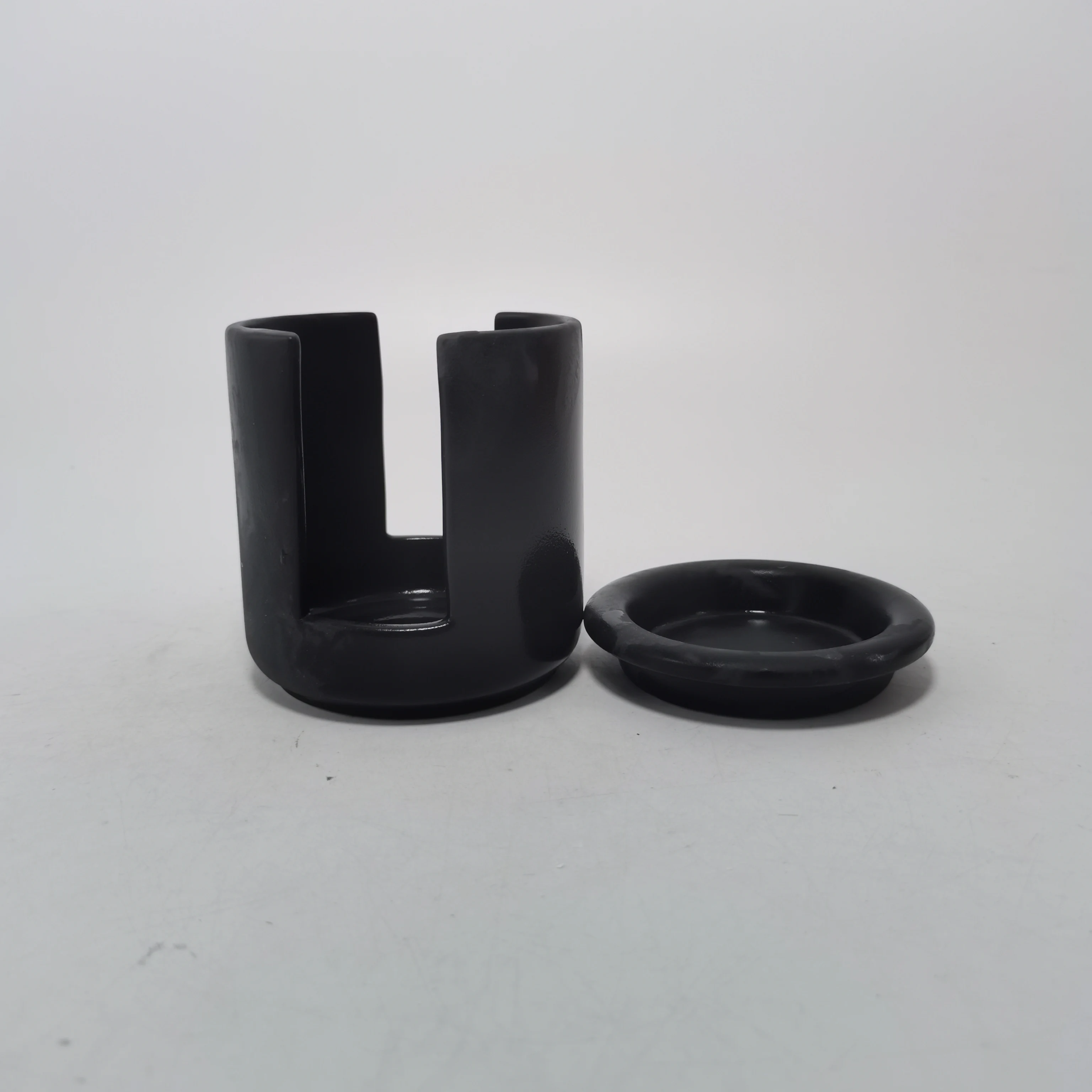 Custom black elegance matte Ceramic wax melter Aromatherapy oil burner stove Desktop decoration heater