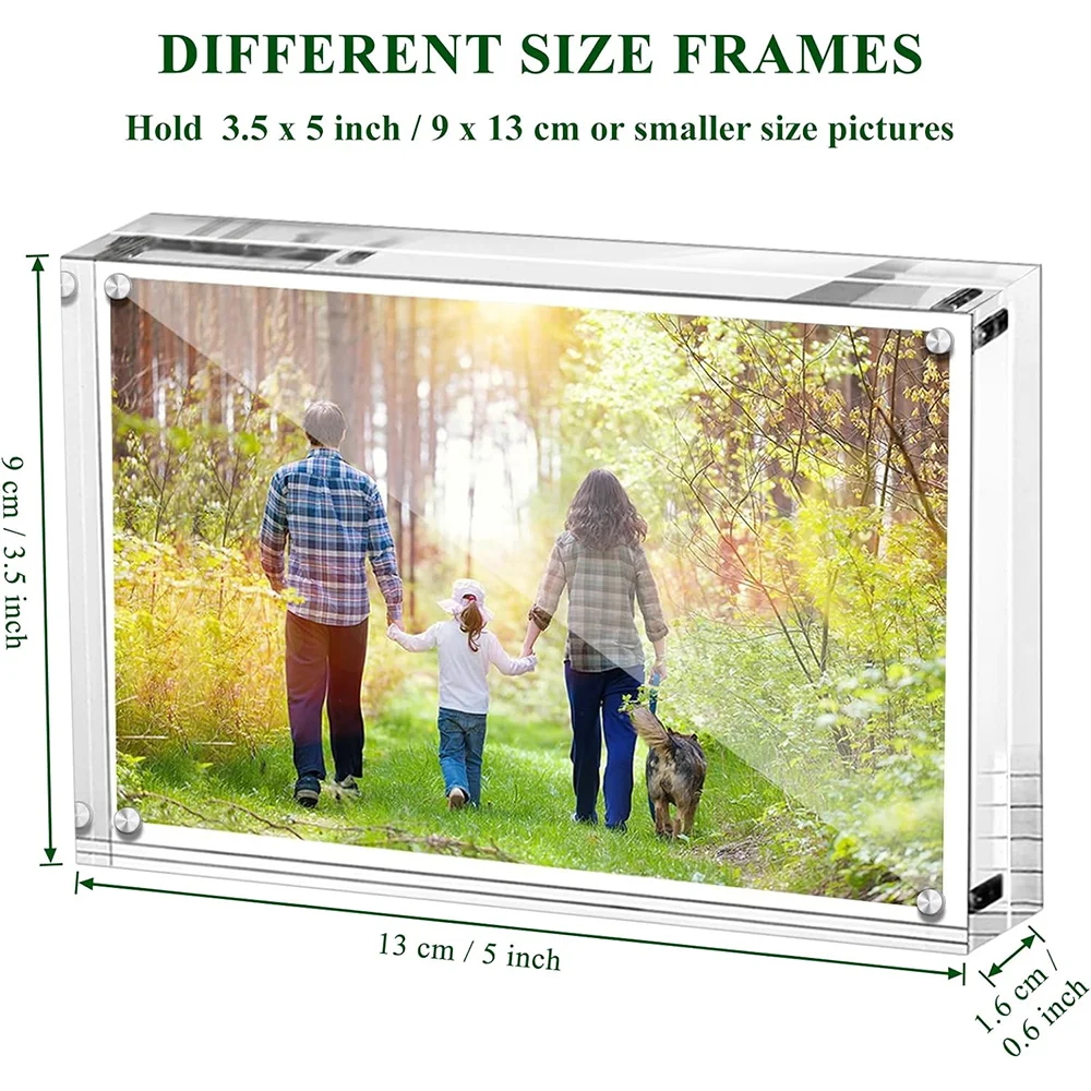 Factory wholesale 3.5x5 inch Desktop Frameless Postcard Display home decor luxury  Acrylic crystal Picture Frame for room decor