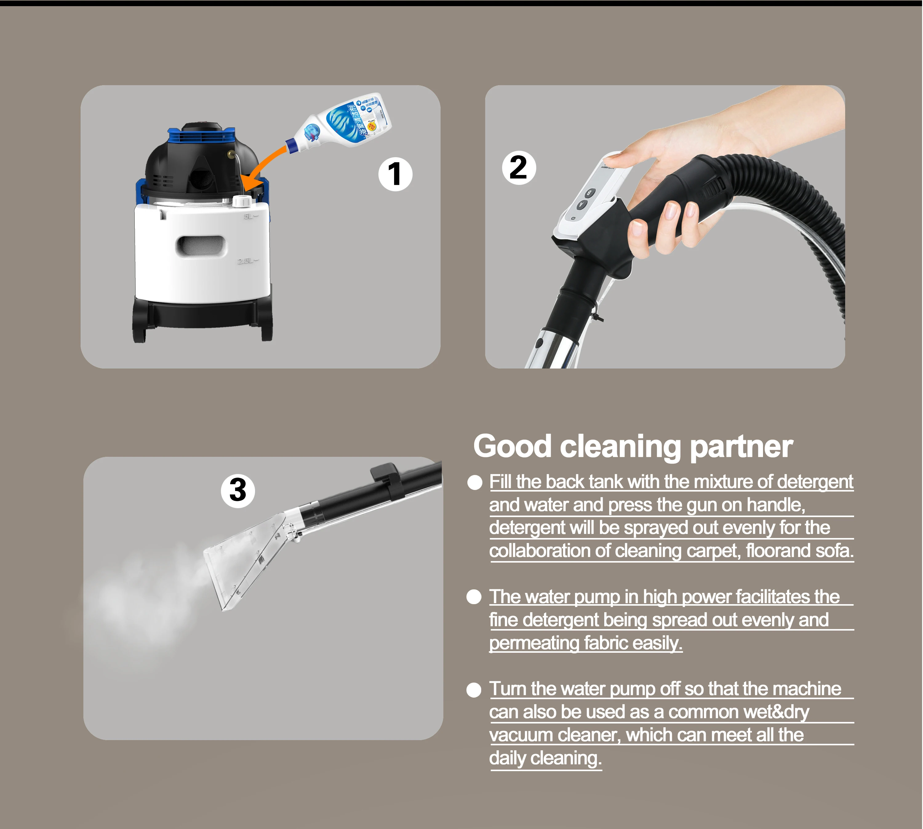 Electric 220v Wet and Dry Vacuum Cleaner Free Spare Parts Vacuum Nozzle for Sofa Cleaning Ultra Fine Air Filter with Bag 20L