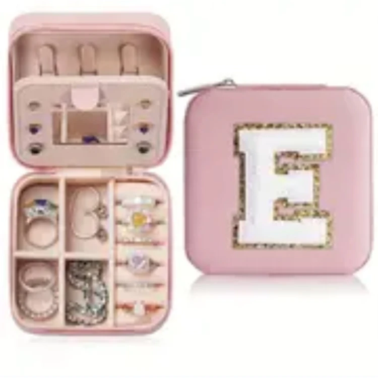 New Design Jewels Storage Box Travel Jewelry Storage Box Earring Ring Necklace Girls PU Leather Jewelry Case Organizer