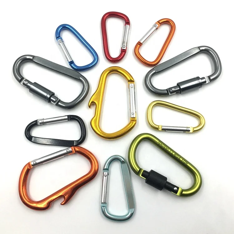 
Promotion Custom Logo Printing Small Aluminum Carabiner Lanyard With Keychain 