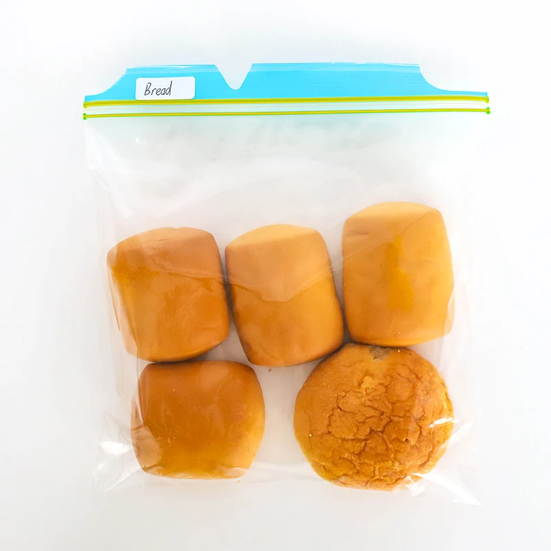 Easy open tab Eco reusable custom zip lock bpa free plastic food storage freezer bags with grip