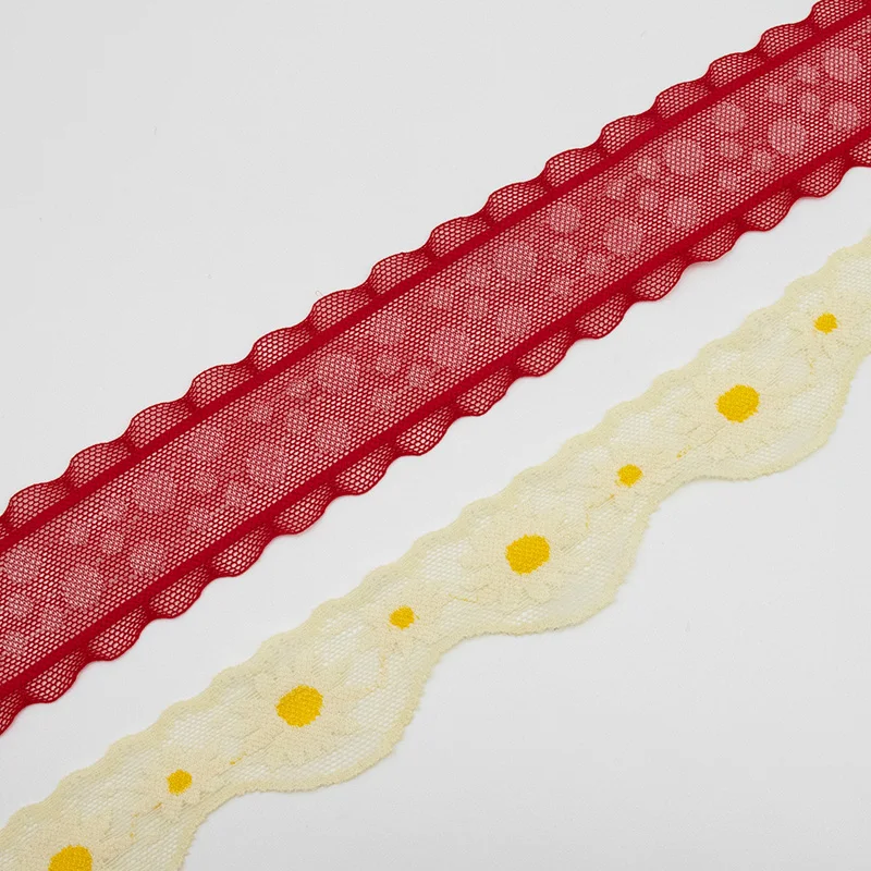 Floral Pattern Fabric Lace Elastic Ribbon Bilateral Handicrafts Embroidered Net Lace Trim For DIY Sewing Clothing Accessories