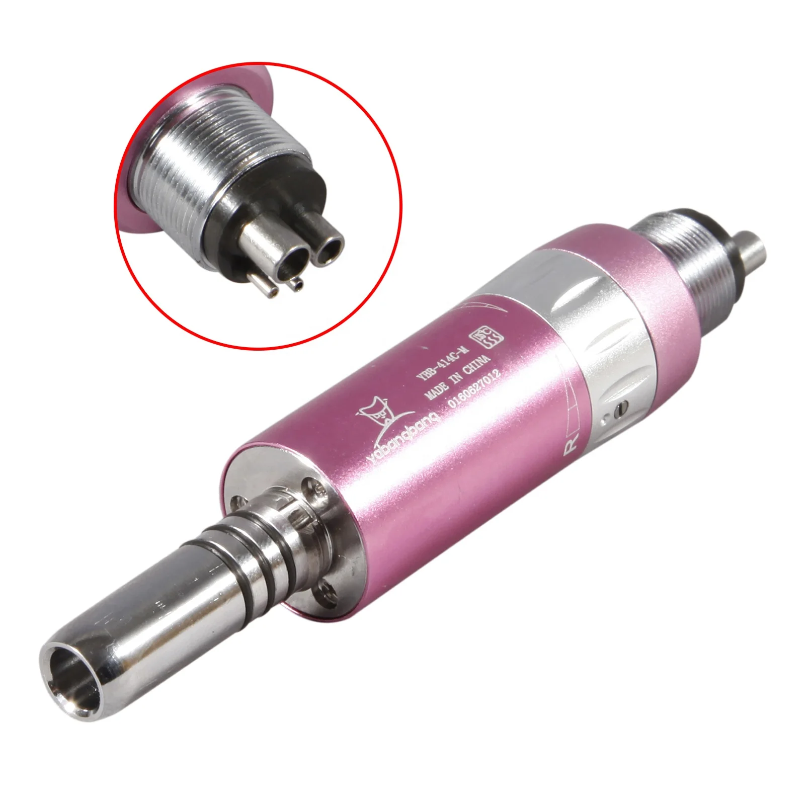 Hot Sale! Dental 1:1 Inner Water Spray Air Motor Low Speed E-type Handpiece 4 Hole Pink For N-S-K YH4