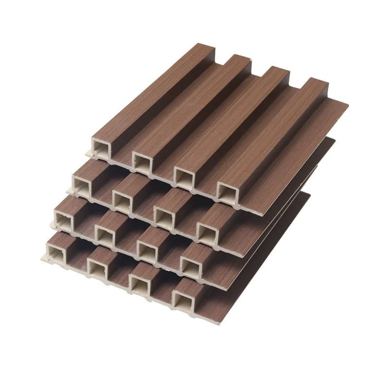 waterproof WPC wall panel PVC film, wood plastic composited ceiling slat, cladding fluted indoor wall panel