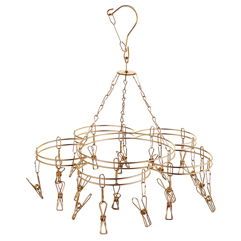 316 Stainless Steel 4.0mm Square clothes Sock hanger and Drying Rack With 34 Pegs Hanger sock and underwear hanger