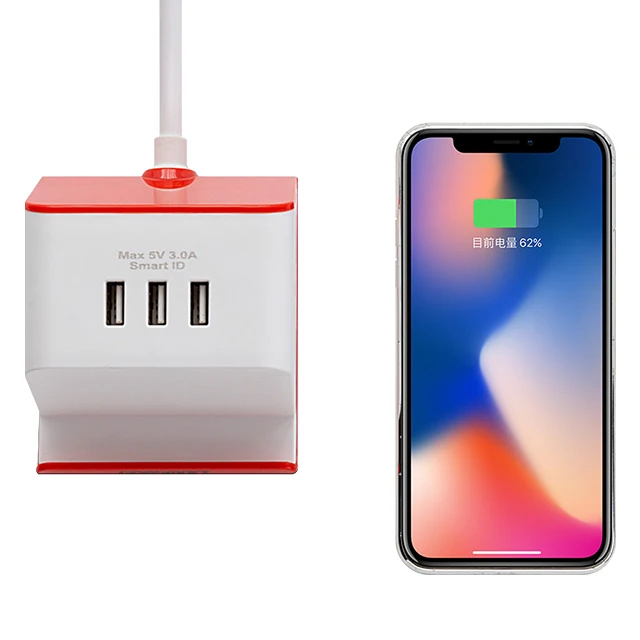 
Small MOQ Usb Port Charger Electrical Multi Outlet Portable Smart Power Strip Plug Cube Socket With Phone Holder 