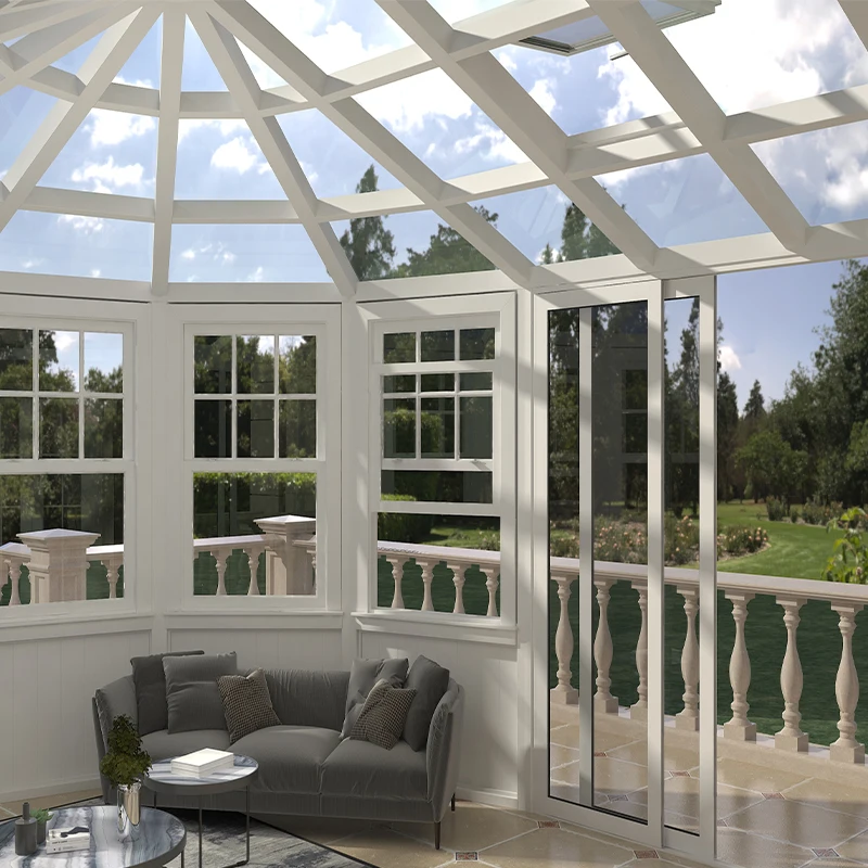 Hot Selling Quality by manufacturers Waterproof Sun Protection Free Standing Glass Sunrooms With Aluminium For Villa