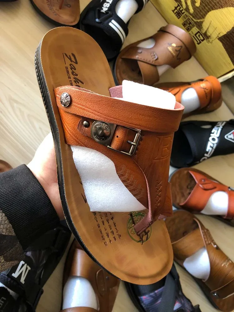 Сандалии от производителя, летние мужские сандалии, мужские тапочки, кожаная обувь в наличии