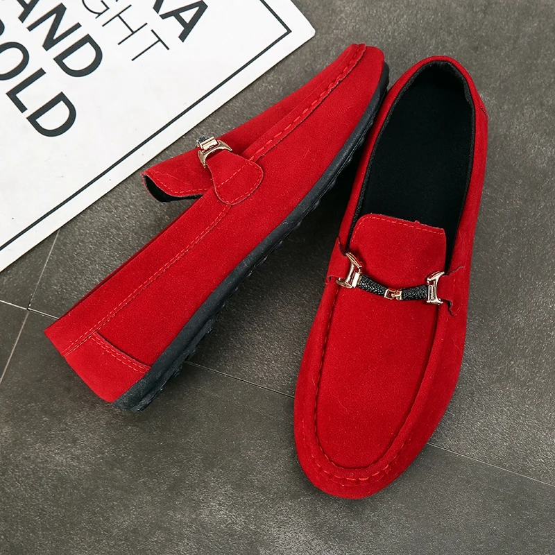  wholesale red suede velvet casual shoes fashion formal loafers for