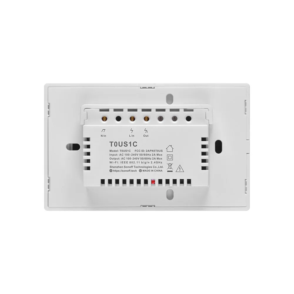 Умный дом SONOFF T0US 1C Wi-Fi/приложение пульт дистанционного управления сенсорная стеклянная панель 1 клавиша светодиодная подсветка настенный выключатель работает с Alexa