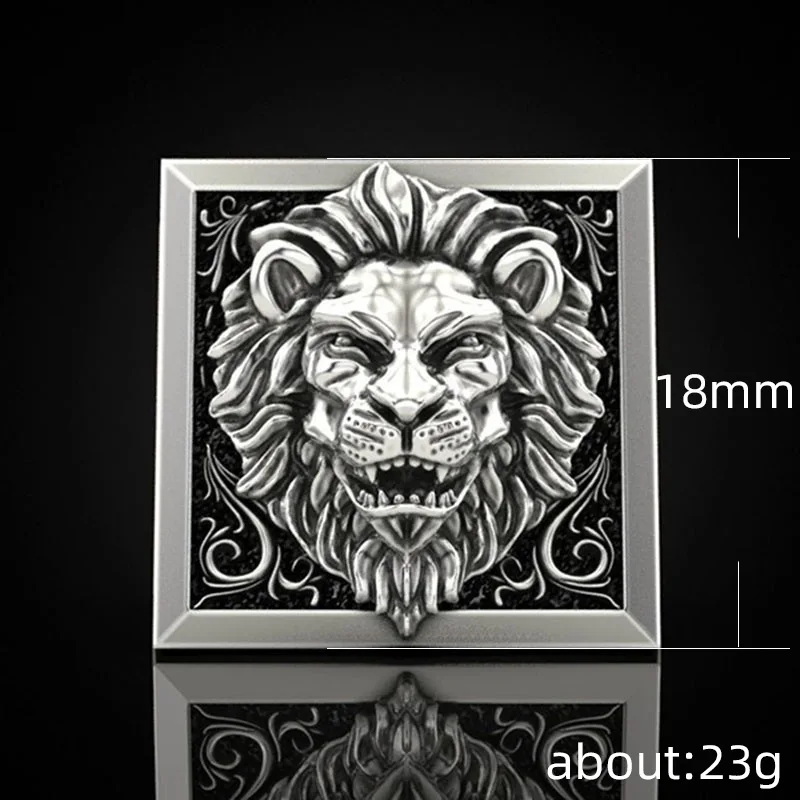 hot sale Lion Head Ring For Men Creative Invisible Storage Rings Hip Hop Street Exaggerate Alloy punk lion ring