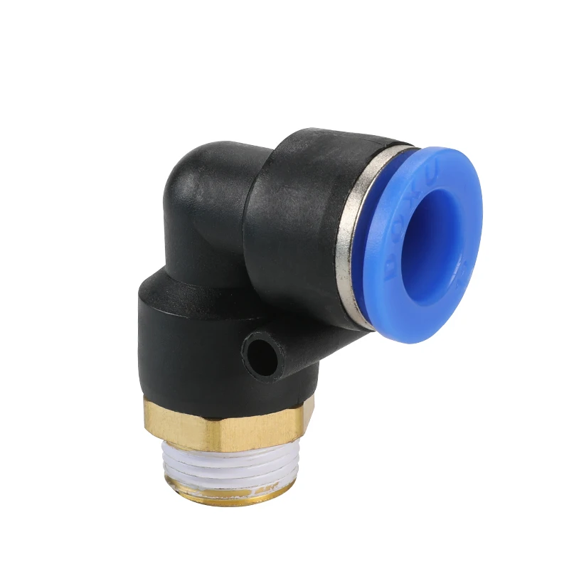 Pneumatic cylinder trachea quick plug quick connector external thread elbow PL4-M5/6-01/8-02/10/12-04
