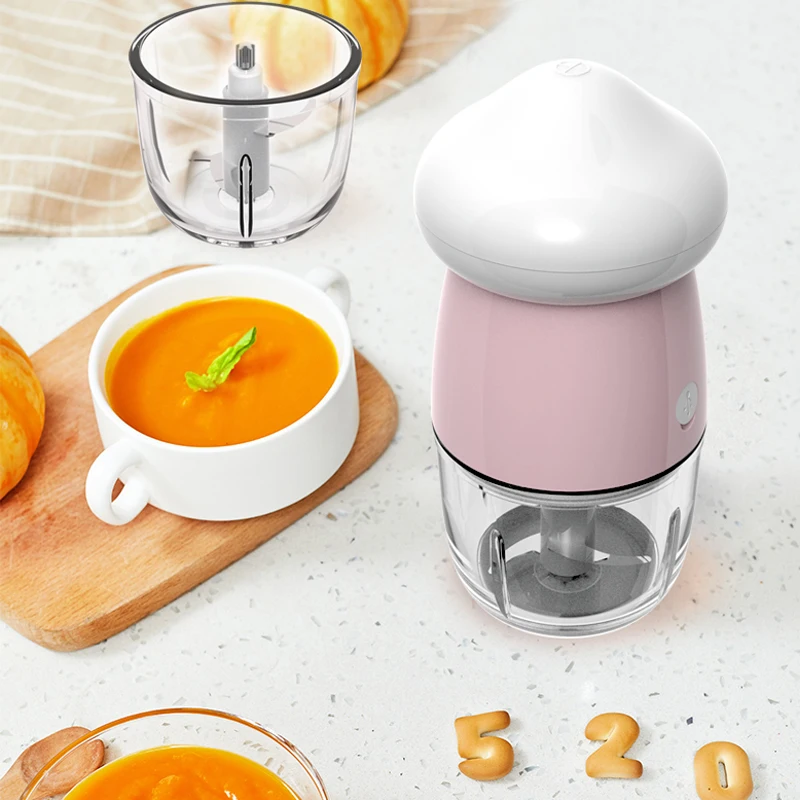Manufacturer Hot Selling Portable 300ml glass chopping bowl Mini Rechargeable food mixer household