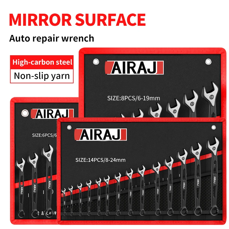 Open-ended combination wrench set gear ratchet wrench set dual-purpose wrench auto repair hardware tools