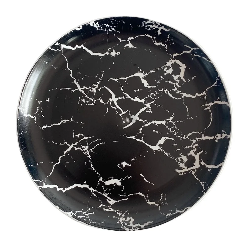 Plates Dishes plastic  marble  design  round shape  baby dishes