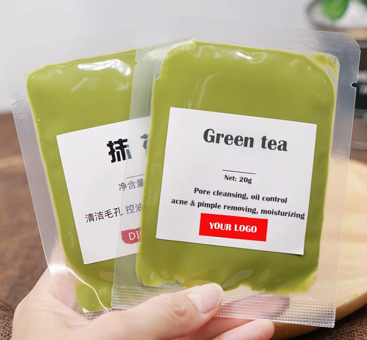 Private Label Natural Green Tea Mud Mask Reduce Acne Pore Cleansing Oil Control Matcha Clay Mask