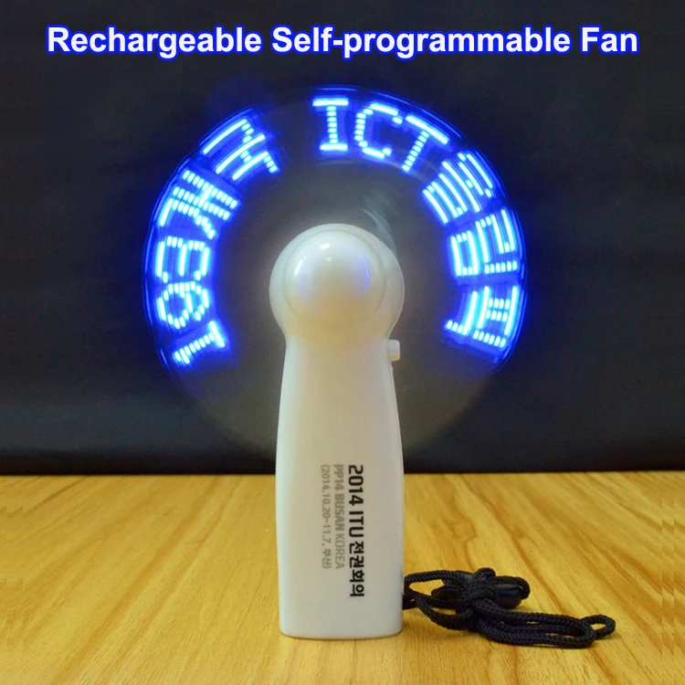 Party Mini White Portable Light Fan Bulk Battery Powered Plastic Pocket Led Custom Message Fans With Light