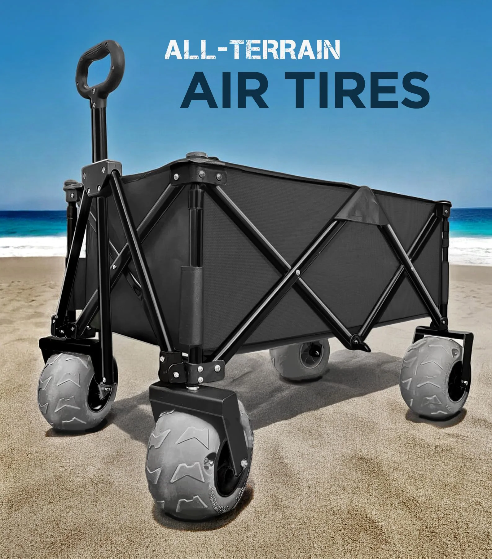 Balloon Wheel Folding utility Garden Trolley Wagon Outdoor Foldable Camping Beach Cart for Sand