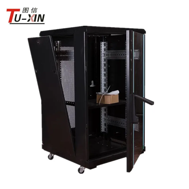 manufacturer Tempered glass door network cabinets 15u 18u 20u 22u used in data center 42u server cabinet
