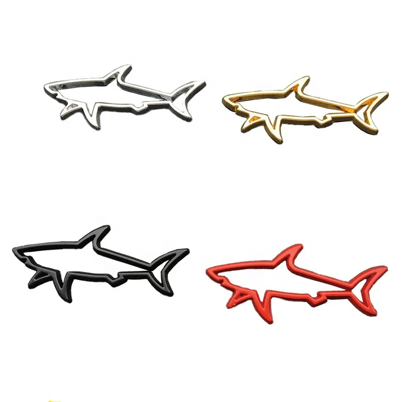 3D Hollow Shark Personalized creative metal car badge sticker Emblem