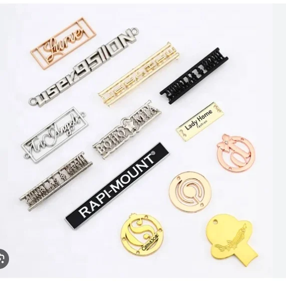 KYW Metal Tag Custom Logo Garment Bag Accessories Brand Logos Label Engraved Die Cast Handbag Luggage Key Chain Tags for