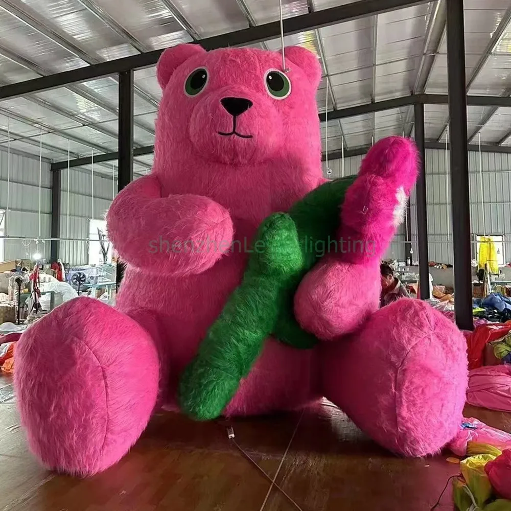 Christmas Animal Decoration Inflatable Cartoon Mascot Customized Large Holiday Inflatable Bear For Shopping Mall Decoration