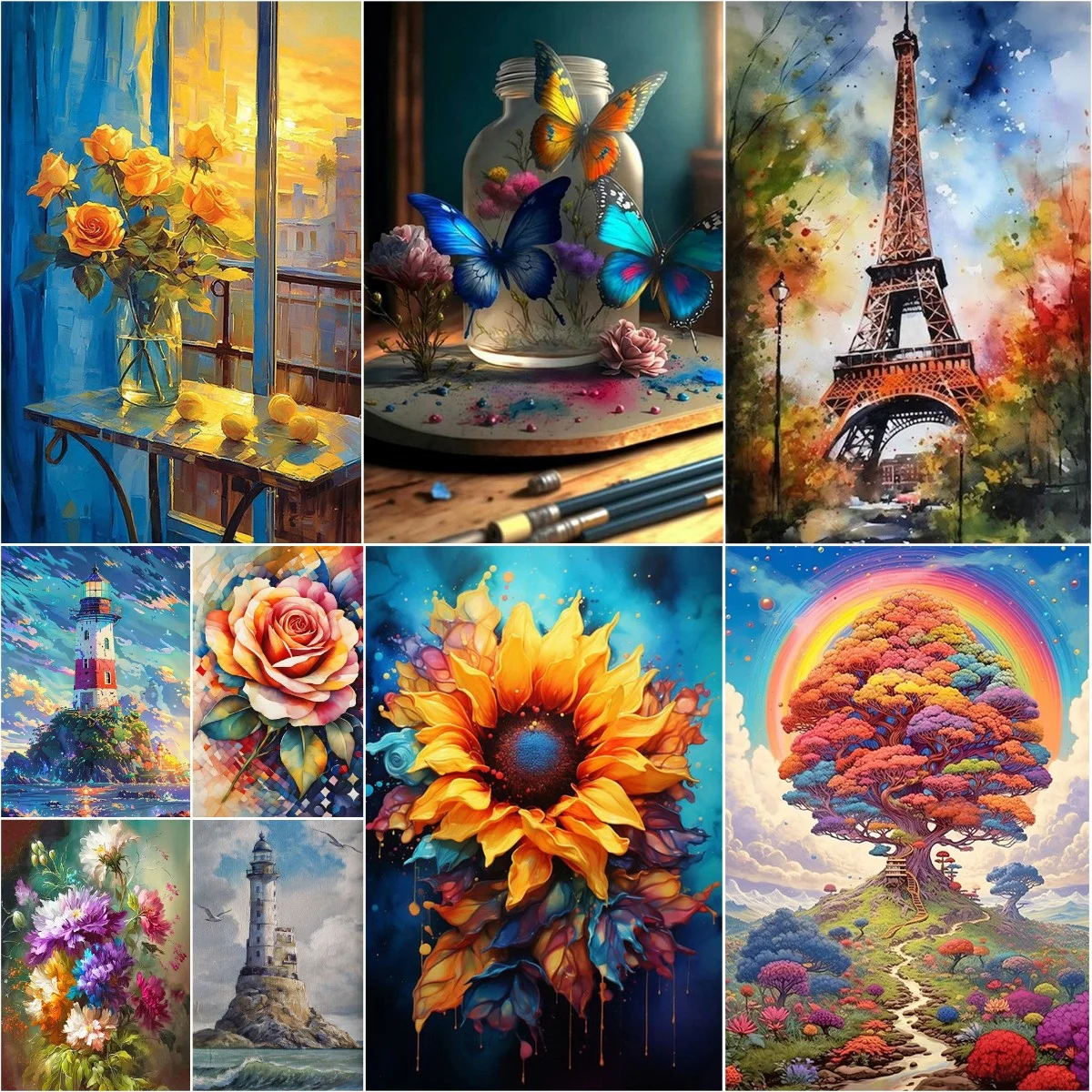 ORFON factory OEM ODM customized forno pictures painting paint by numbers kits on canvasl  16X20